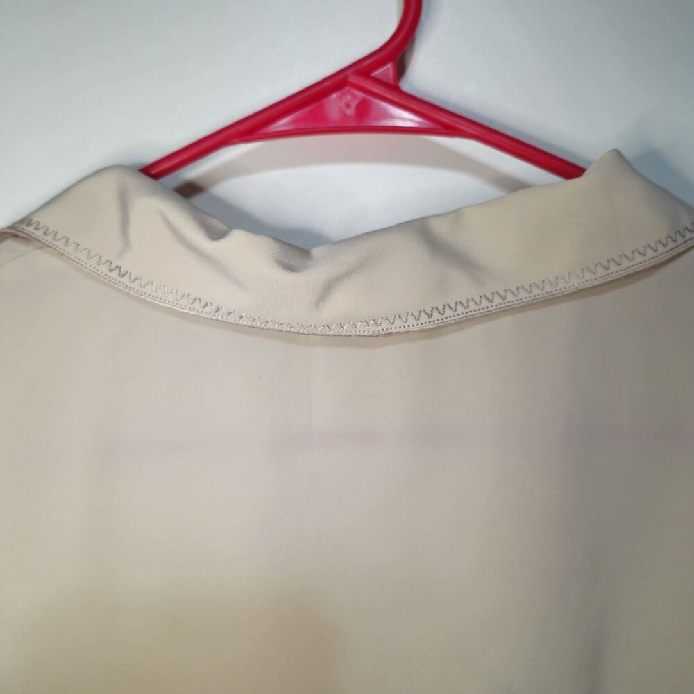 Vintage Laura Scott Blouse 20W Embroidered Floral Button Front Beige Top - Picture 6 of 9